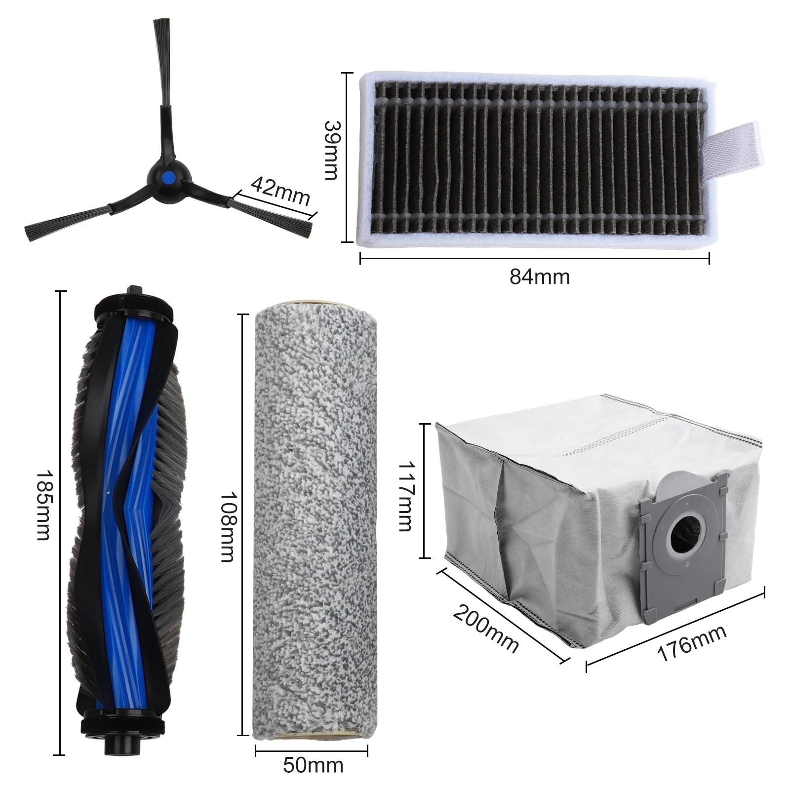 مجموعة مرشح أكياس الغبار للفرشاة الرئيسية لـ Ecovacs X8 Pro لـ Omni جهاز آلي لتنظيف الأتربة ملحقات تنظيف المنزل