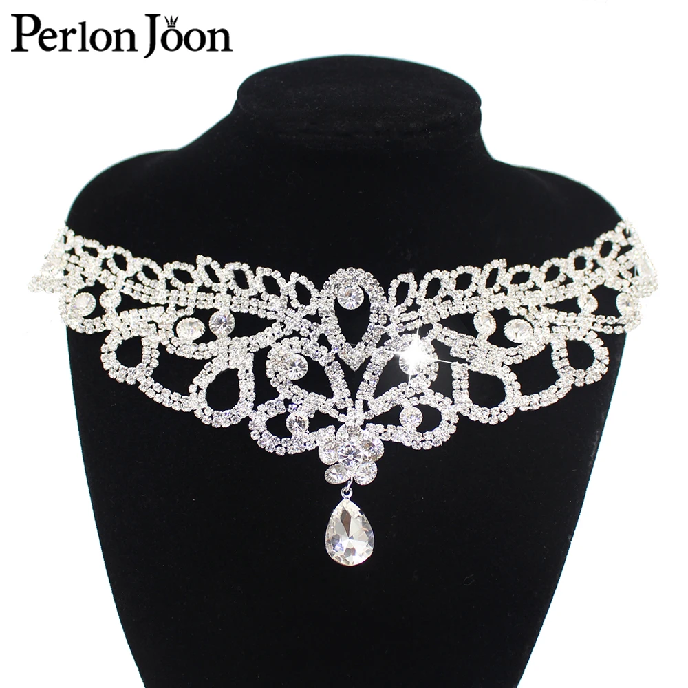 DIY welding Crystal patch Rhinestone Neckline for the wedding dress hand sewing Clothing Accessories YL007