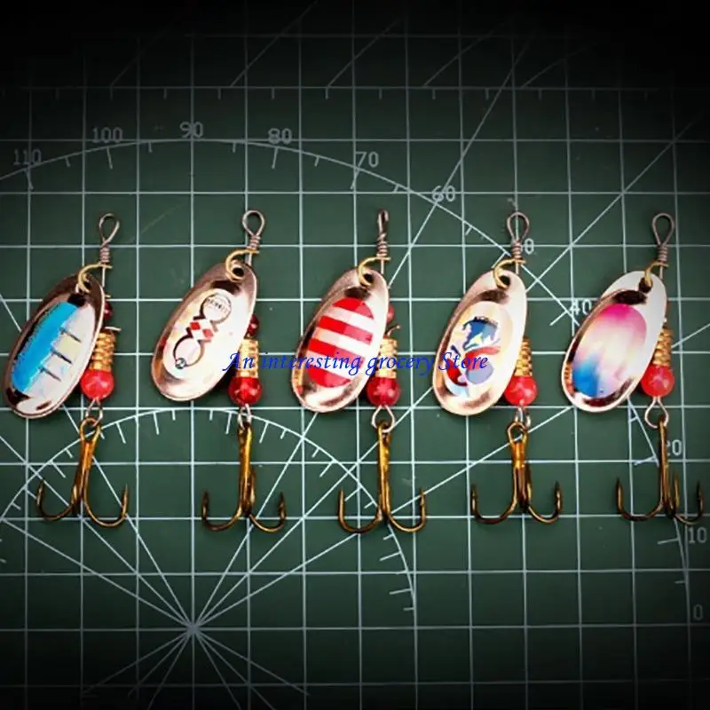 

652D 10Pcs Trout Fishing Spoon Lures Set Treble Hook Trout Lures Hard Metal Baits