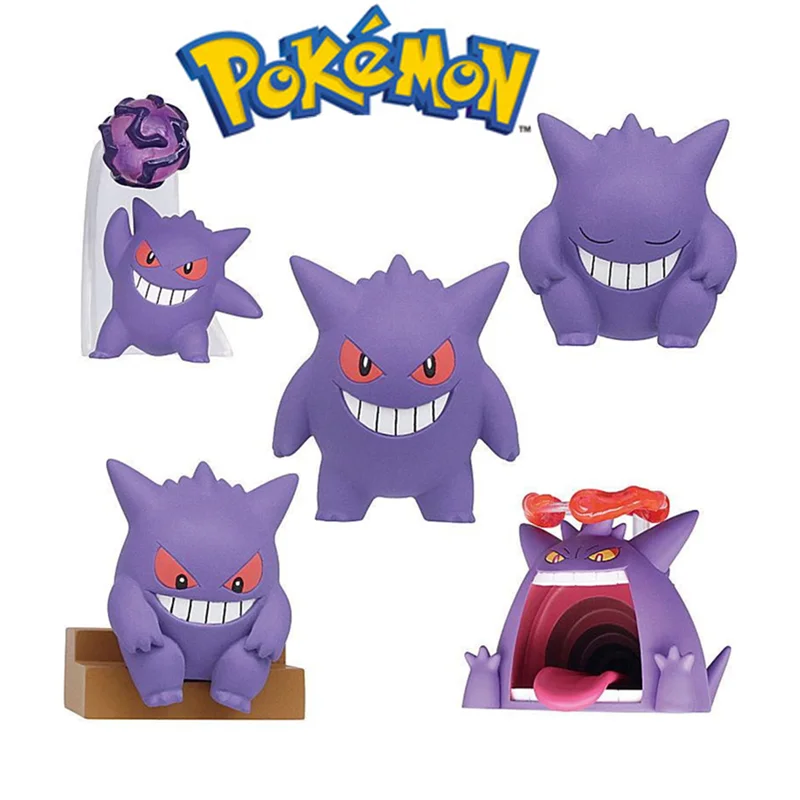 

5Pcs/Set Pokemon Anime Figure Kawaii Cartoon Toy Mega Gengar Creative Fun Ornaments Kids Birthday Halloween Christmas Gift