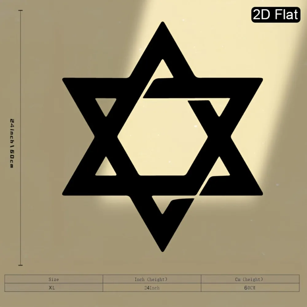 CIFBUY Iron Wall Art Star of David Metal Wall Decor Judaica Vintage Sculpture Home Living Room Retro Mural Entrance Hanging view 5