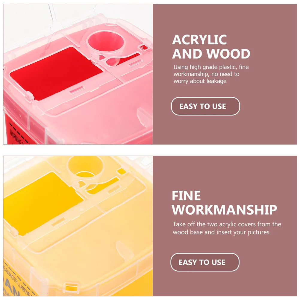 

4pcs Durable Plastic Sharps Container Multi-Function Disposal Box For Tattoo Shop Hospital Salon Reusable Sharps Bucket Medical