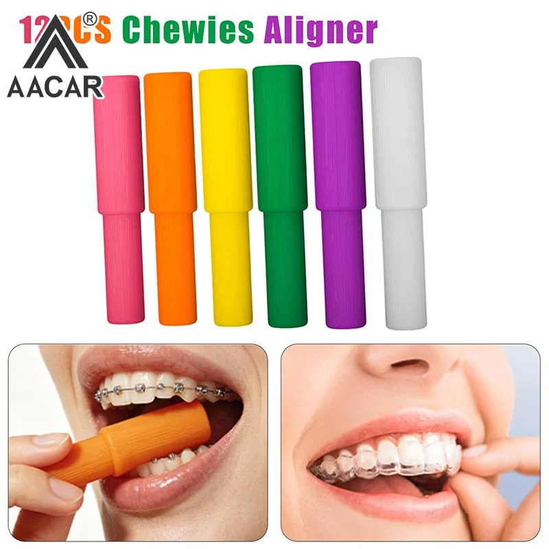 12Pcs Dental Chewies Aligner Fruit Flavor Soft Silicone Tray Seater Bite Chewies Face Correction Dental Care Tool