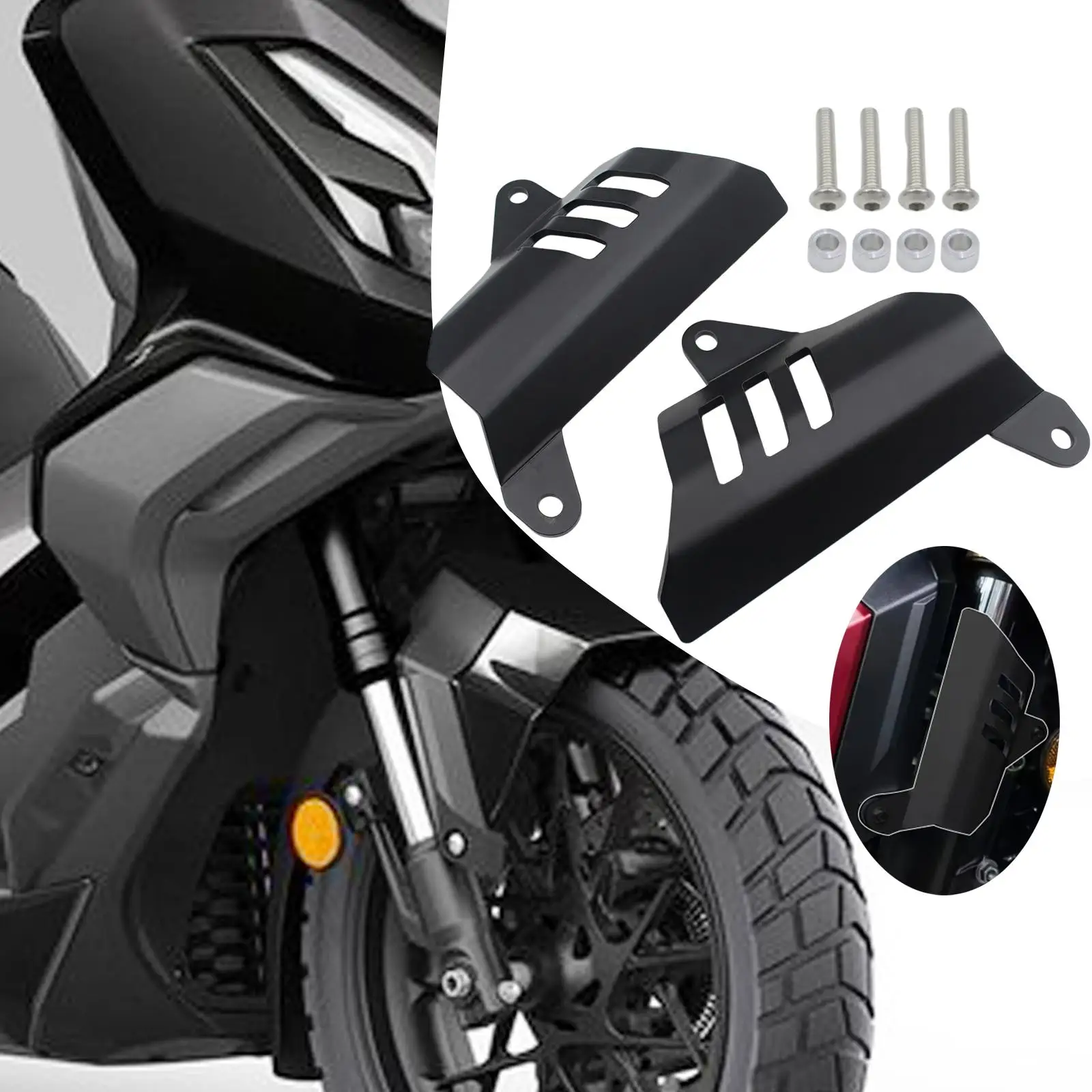 

Front Fork Guards Protectors Motorcycle Accessories Parts Black Sturdy Fork Slider Cover Set Supplies for Adv 350