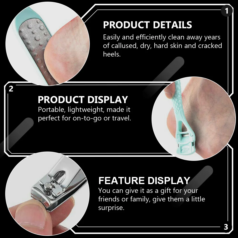 1 セットペディキュアキットスカイブルー角質除去ツール荒れた肌を優しく剥がす滑らかな足のマニキュアカルスリムーバー