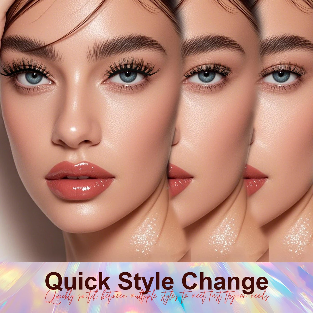 Neue Eyeliner Magnetstreifen Wimpern Kleberfreie magnetische Wimpern Wiederverwendbare magnetische Wimpern