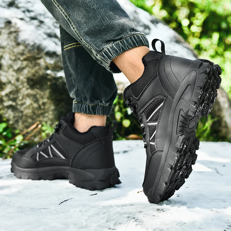 جديد وصول الكاكي الشتاء أحذية رياضية للرجال النساء الدافئة أفخم الرجال حذاء للسير مسافات طويلة حجم كبير 46 عدم الانزلاق الرحلات أحذية رياضية الرجال 2026 #6