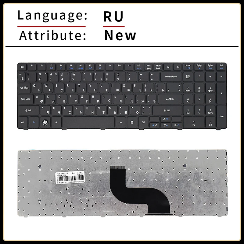 Teclado de ordenador portátil para ACER Aspire 5810T 5820T 5750G 5742 5536TG 7741ZG, reemplazo de teclado de Reino Unido/EE. UU./SP/español/RU/ruso/Brasil