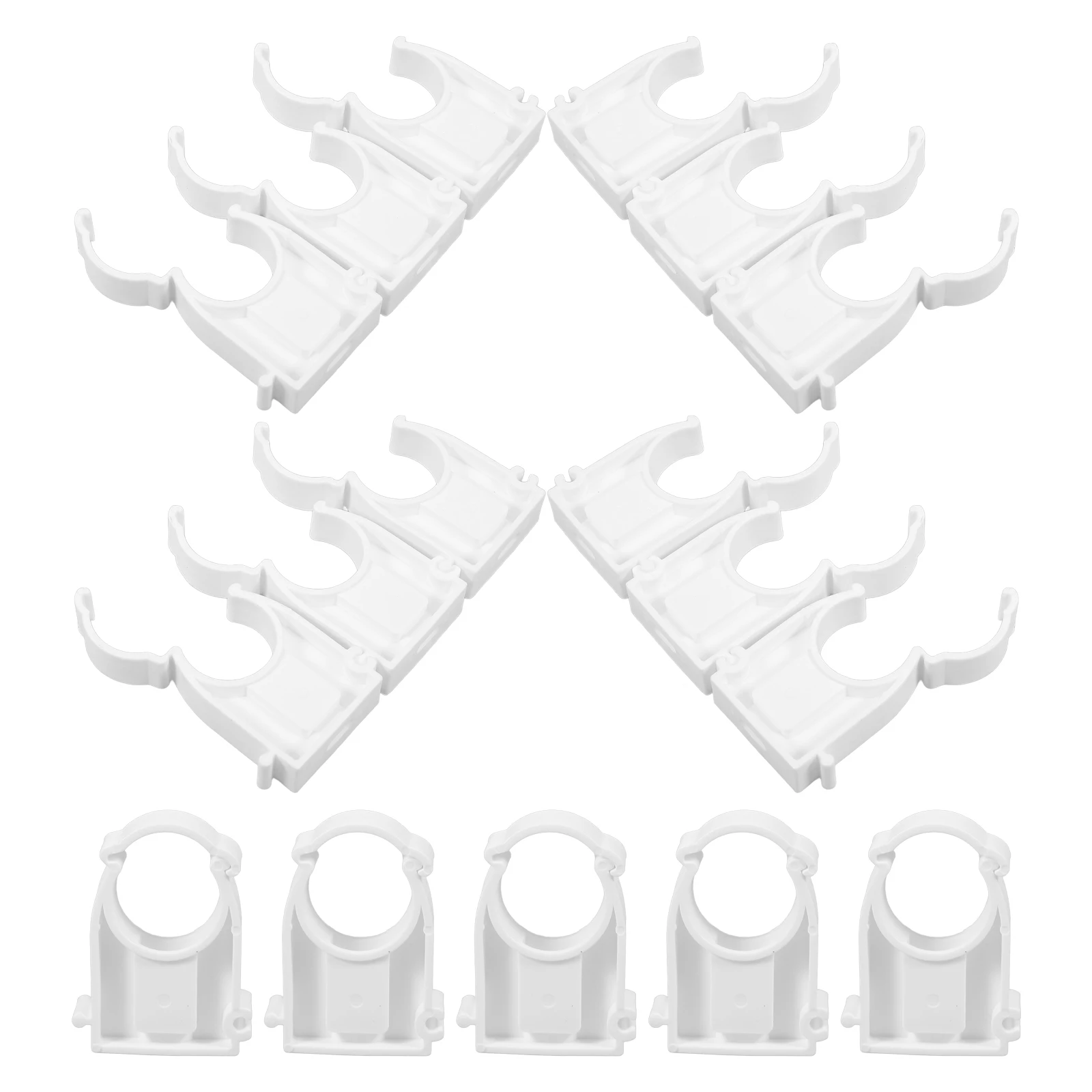 100pcs Pipe PVC Durable Hose Clamps Cable Mounting Brackets Plastic Clips Frame Fixation Water Electrical Projects Tube Clamps