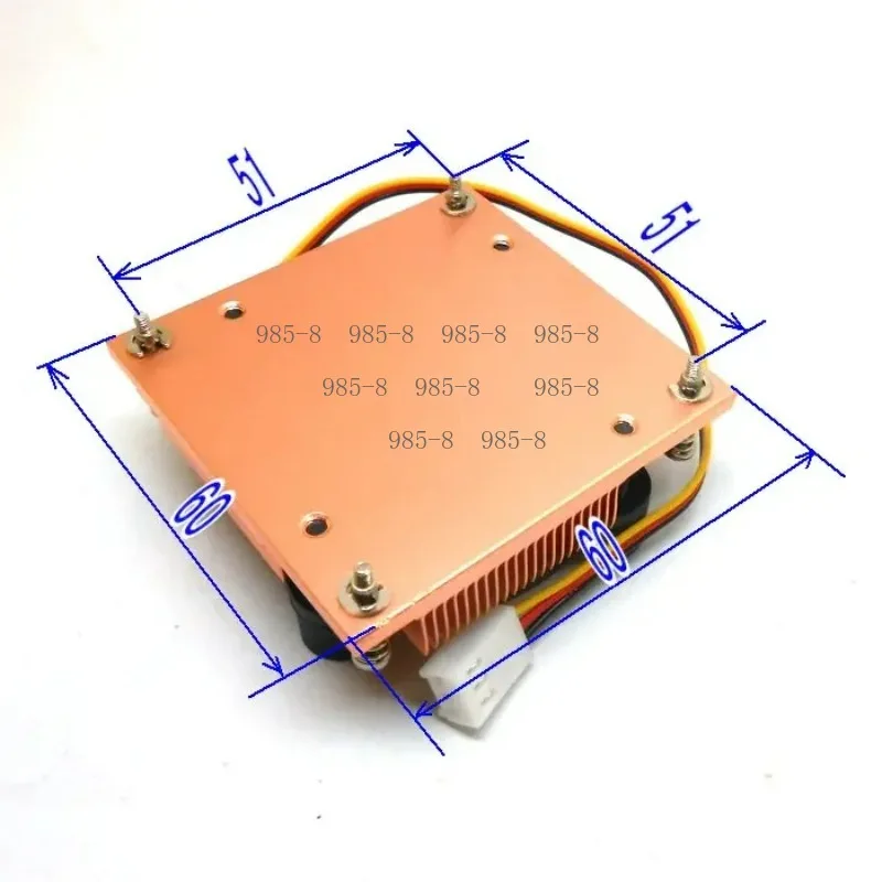 51mm Mount Pitch Full Copper Radiator, Dual Ball Bearing Fan For PGA946 PGA947 PGA988 PGA989 Mobile CPU i3 i5