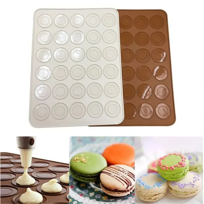 30 Holes Non-Stick Silicone Macaron Macaroon Pastry Oven Baking Mould Sheet Mat Diy Mold Useful Tools DIY Cake Bakeware Mold