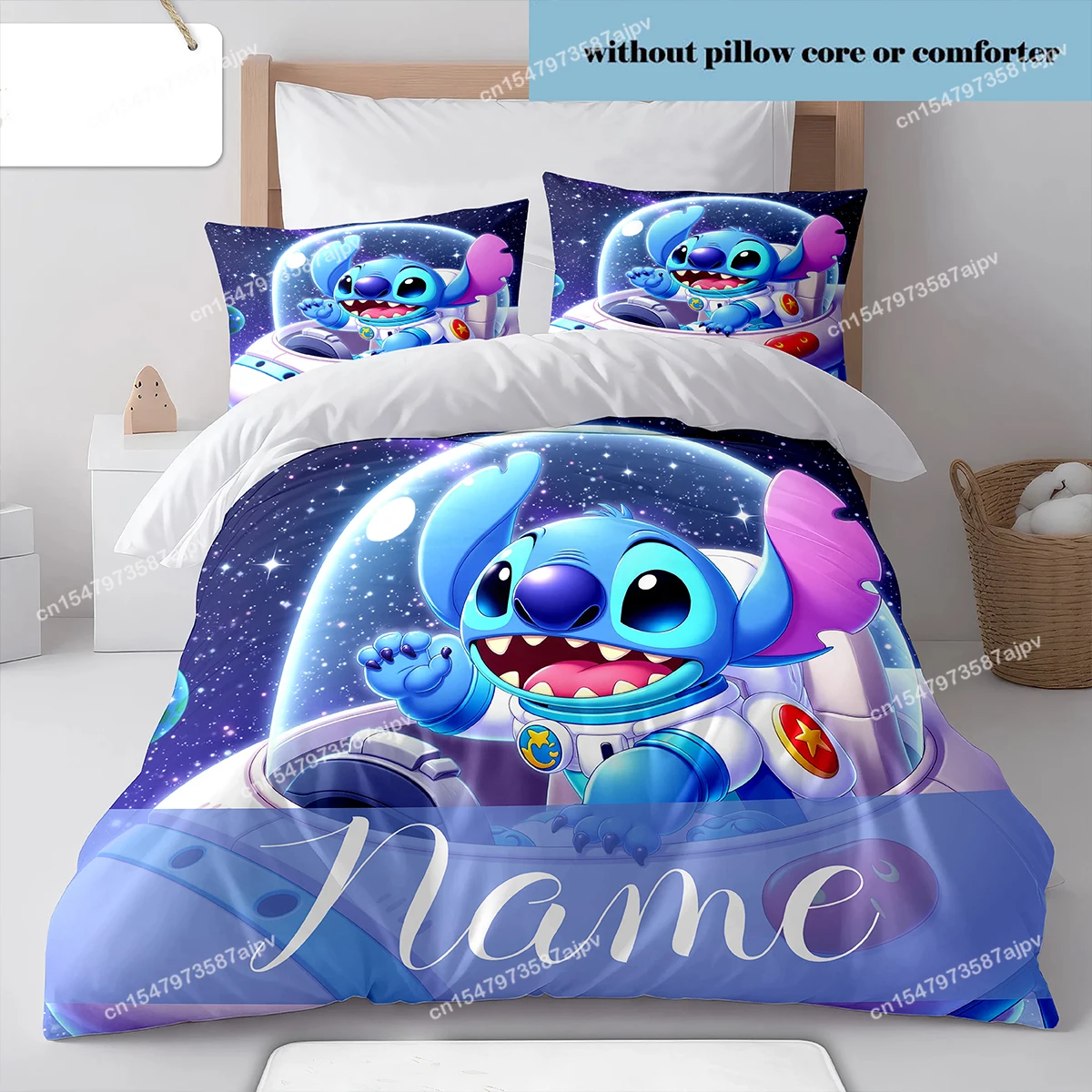 Personalized Duvet Custom Cute Stitch Bedding Set King Twin Double 3 Piece Polyester Duvet Cover Set Christmas Gift Decor-QIANG