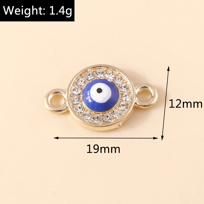 10pcs Mixed Crystal Evil Eye Charms Turkish Lucky Blue Eye Charms Pendants Connectors for Bracelet Earrings Necklace DIY Jewelry