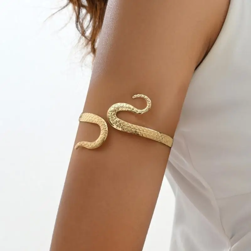 

L5YC Snake Arm Bangle Bracelet Upper Arm Cuff Armlets Open Cuff Arm Bracelets