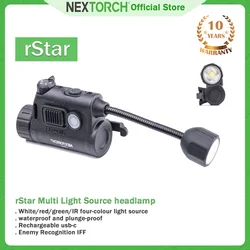 NEXTORCH rStar IR Infrared Helmet Light lamp Rechargeable Headlamp Multi-functional Tactical professional lamps Fishing Camping