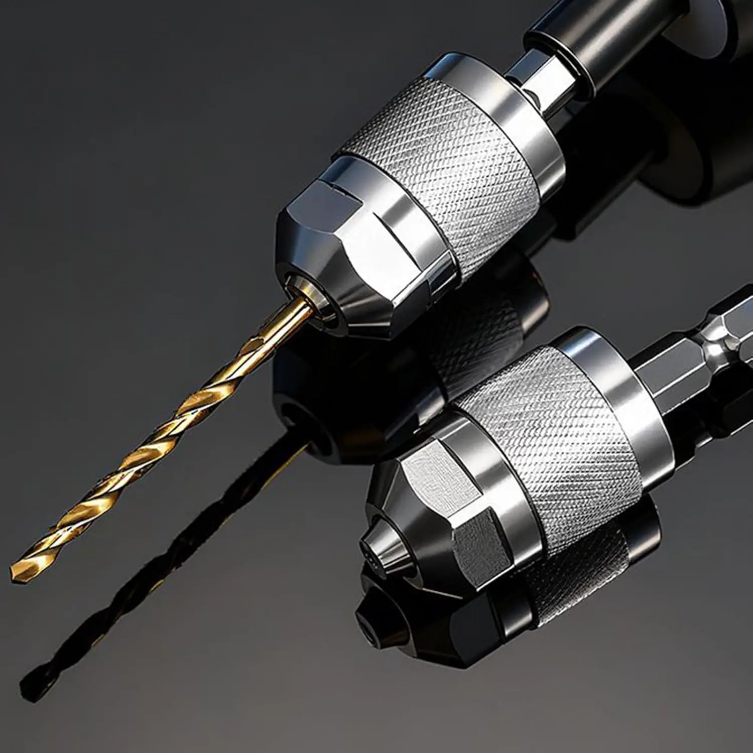 1/4 Hex Shank Keyless Drill Chuck Adapter Quick Change Mini Drill Bit Holder for Impact Driver Power Tool Accessory Woodworking