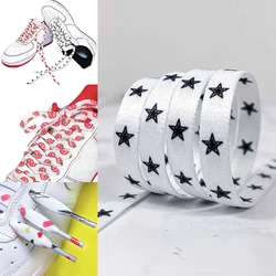 Fashion Weave Star Printing Shoelaces Men Women Trend Personality Sneakers Sport Casual Basketball Shoes Laces Dropship