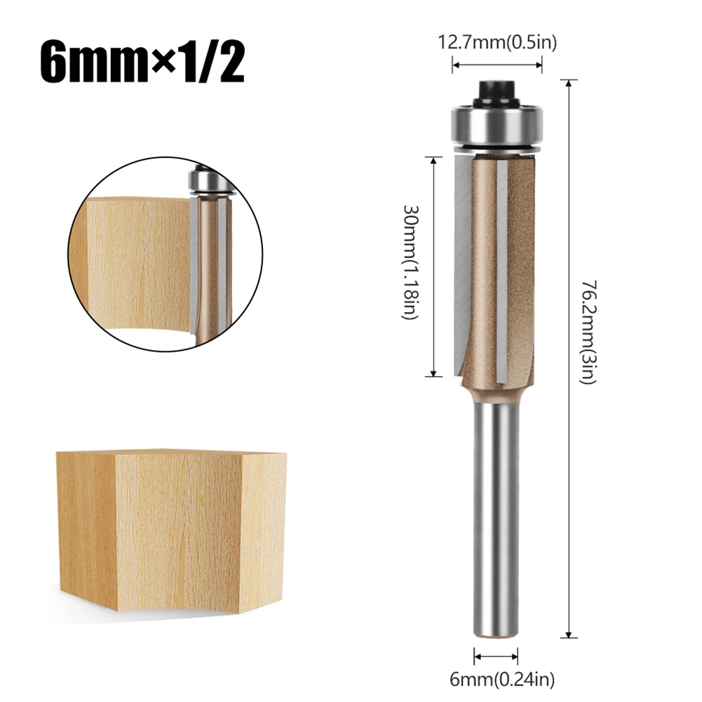 

1 4in Shank Bit Wood Router Bit Industrial Grade Router Bit Less Dust Production Closed Bearing Rollers Woodworking Projects