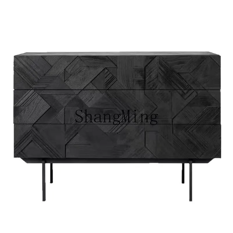

DSA light luxury chest simple foyer partition locker living room solid wood storage bedroom storage chest