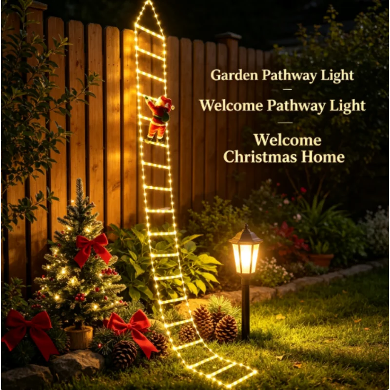 Santa Claus Climbing Ladder 3M Outdoor Christmas Tree Decoration for Home Garden Ornament New Year Gift Holiday Xmas Decor