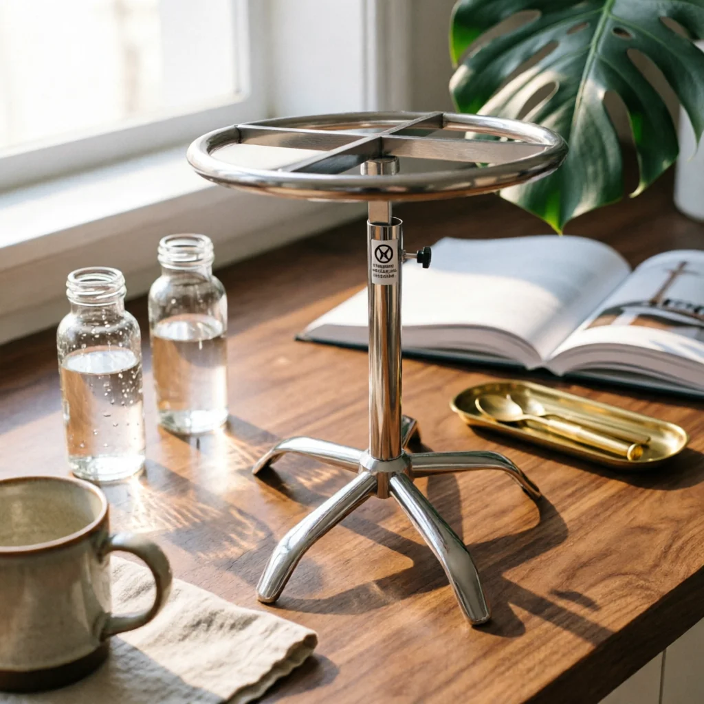 Rotating Paint Spraying Turntable Stainless Steel Paint Spraying Turntable Adjustable Worktable Stable Furniture Convenient