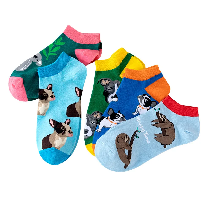 3 pairs new original hot spring and summer men\'s socks animals corky panda boat socks men\'s sports trend socks