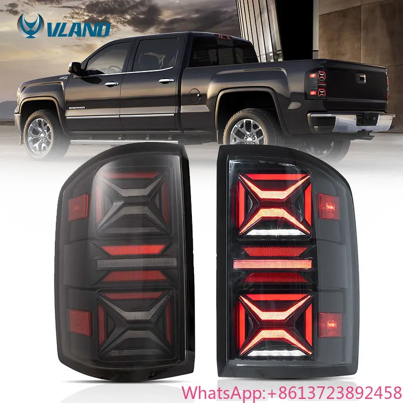 

VLAND Manufacture Factory New Style Taillight With Sequential Turn Signal 2014-2018 Car Tail Light for GMC Sierra 1500 Rear Lamp