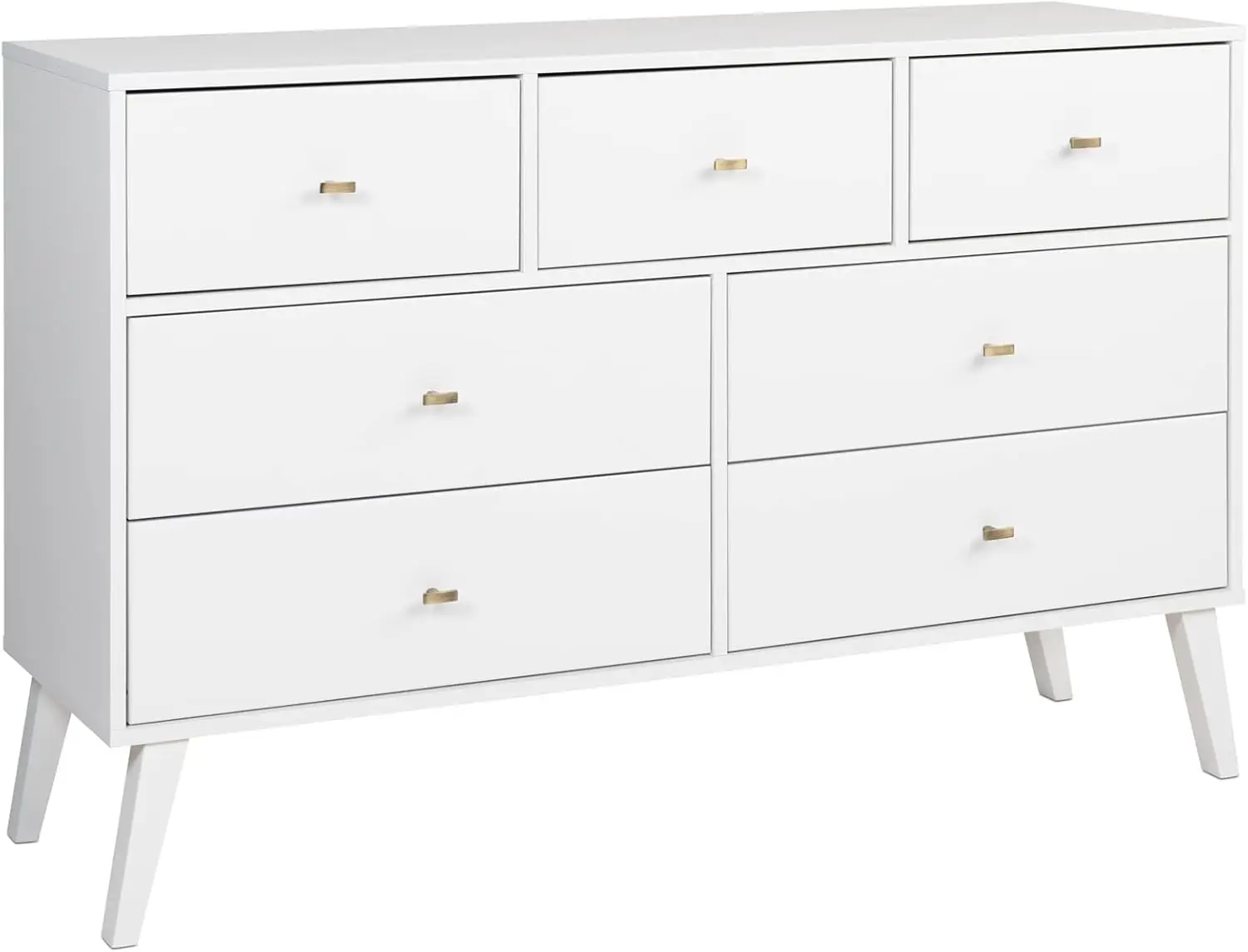 Milo Mid-Century Modern 7-Drawer Double Dresser for Bedroom, Wide Chest of Drawers, 52.5