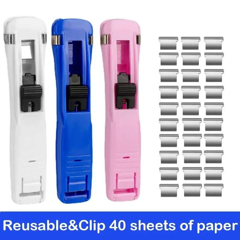 Push Clip Stapler Staple Remover Binder Push Clamp Tape Dispenser Paper Clips Stationery School Office Supplies Bookbinding