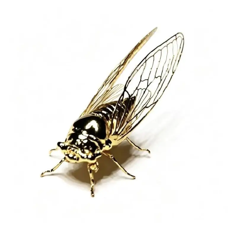 Creative Exquisite Cicada Figurine Mini Retro Alloy Animal Statue Anti-rust Durable Vintage Insect Sculpture Home Office Decor