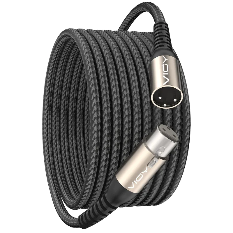 Kabel mikrofonowy XLR 3-pinowy, złącze męskie na żeńskie, zbalansowany przewód do mikrofonu, miksera, studia nagrań, wzmacniacza, podcastu itp. — zdjęcie produktu 7