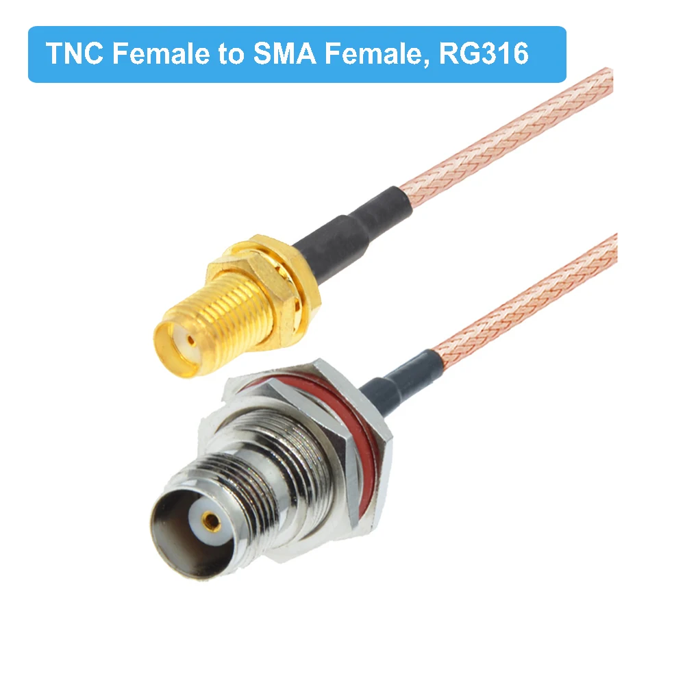 TNC สายกันน้ำ RP-TNC หญิง RP SMA ชายอะแดปเตอร์ RG316 Pigtail 50Ohm RF Coaxial Cable Assembly Extension จัมเปอร์