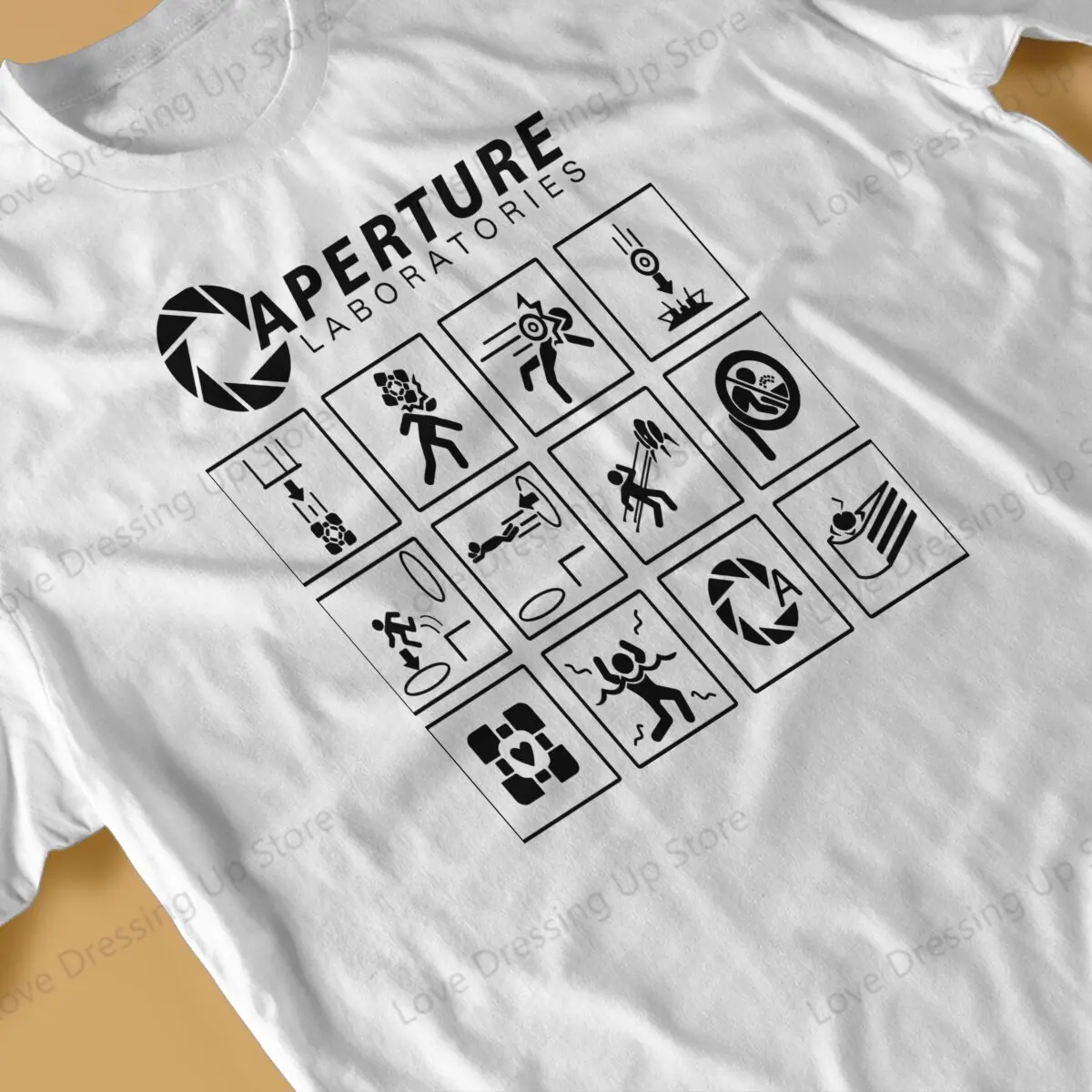 Aperture Science Laboratories Large printed cotton men\'s Tshirt Short Sleeve Tshirts Portal Game Chell Atlas P-Body Sport Tops