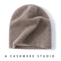 SZDYQH High Quality 100% Cashmere Hat Women Winter Double Layer Thicken Knitted Caps Skullies Female Outdoor Warm Hats Beanies - Image 4