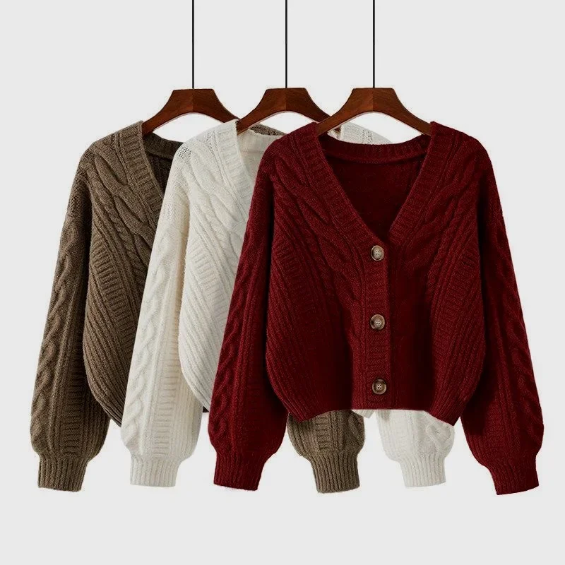 

Female Solid Sweater Women Knitted Coats Autumn Winter Fashion Cardigan Long Sleeve Casual Knit Jacket Cardigans Tops Knitwear