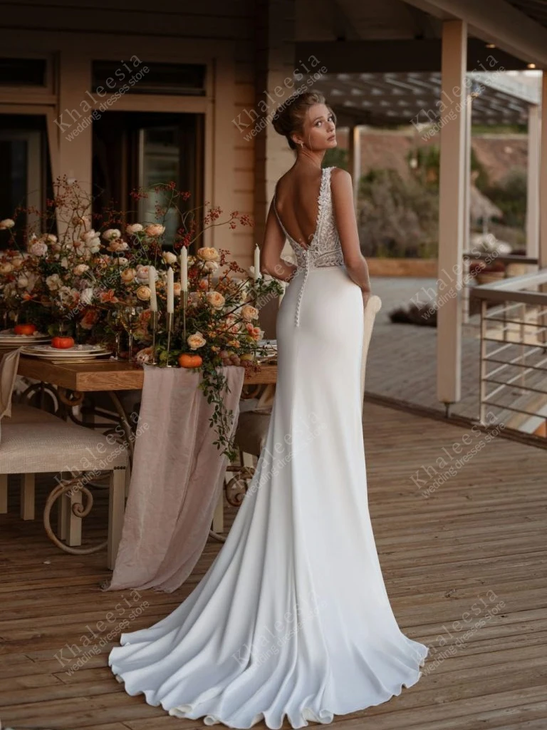 Charmoso vestidos de casamento do vintage vestidos de noiva rendas apliques sem mangas sem costas robes sexy vestidos de novia personalizado 2025