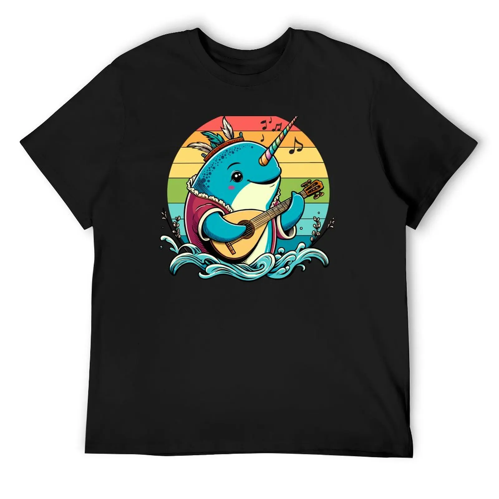 

Bard Narwhal Siren of the Sea T-Shirt shirts graphic tee sports fans anime sweat shirts, men