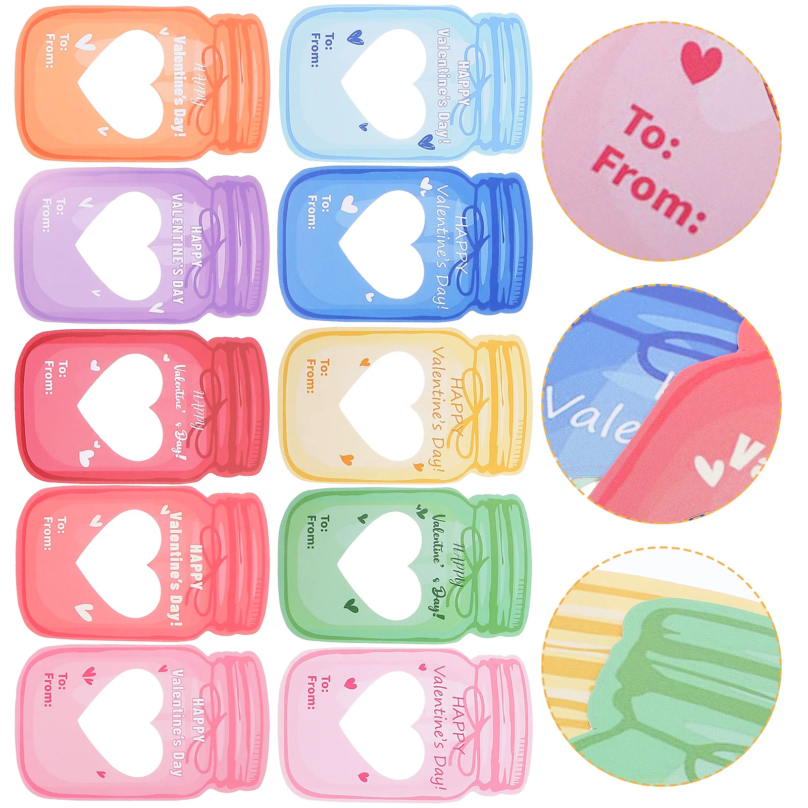 1Set Valentine's Day Drifting Bottle Card Paper Printing Technology Blank Greeting Card Gift Cards