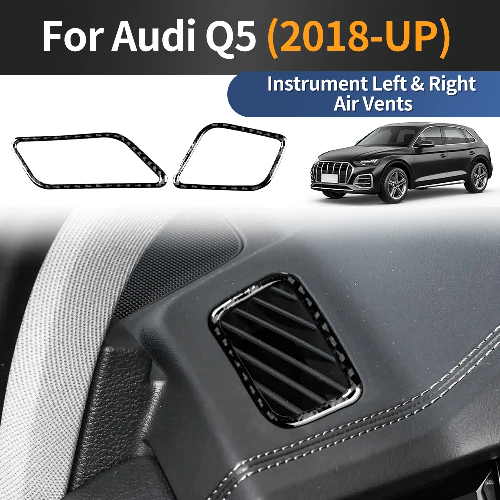 

Car Center Console Dashboard Air Vent Outlet AC Panel Frame Carbon Fiber Sticker For Audi Q5 2018-2025 Auto Interior Accessories