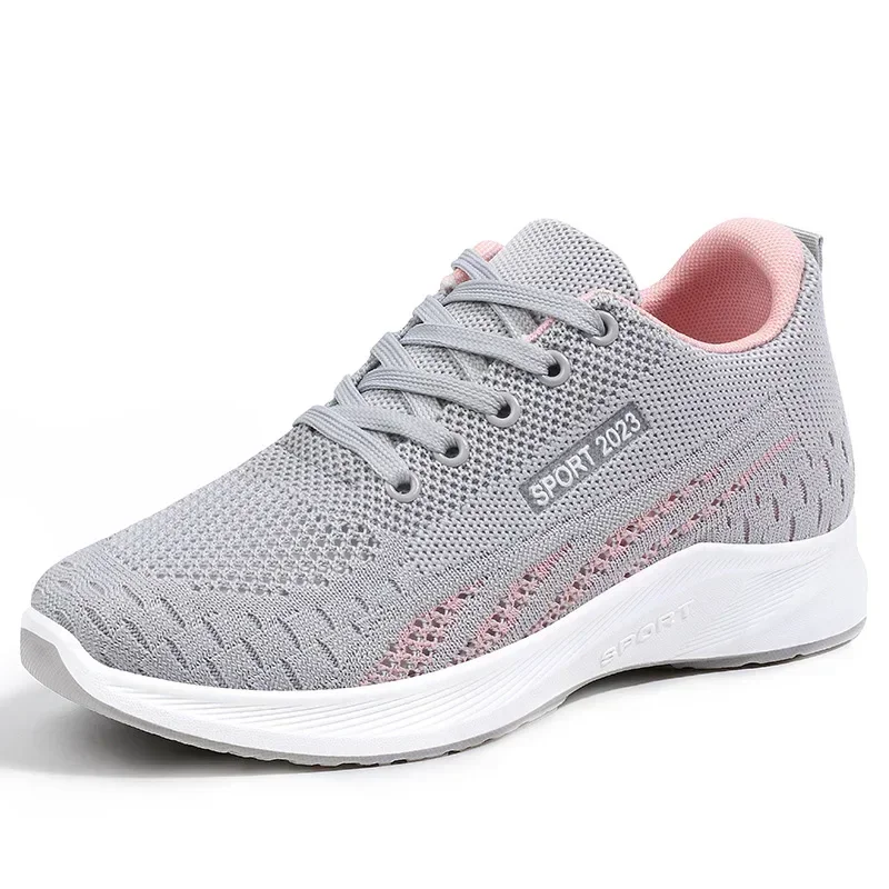 Zapatos deportivos de fondo plano y suave para mujer, zapatillas ligeras para correr, entrenamiento, caminar, primavera y otoño, novedad