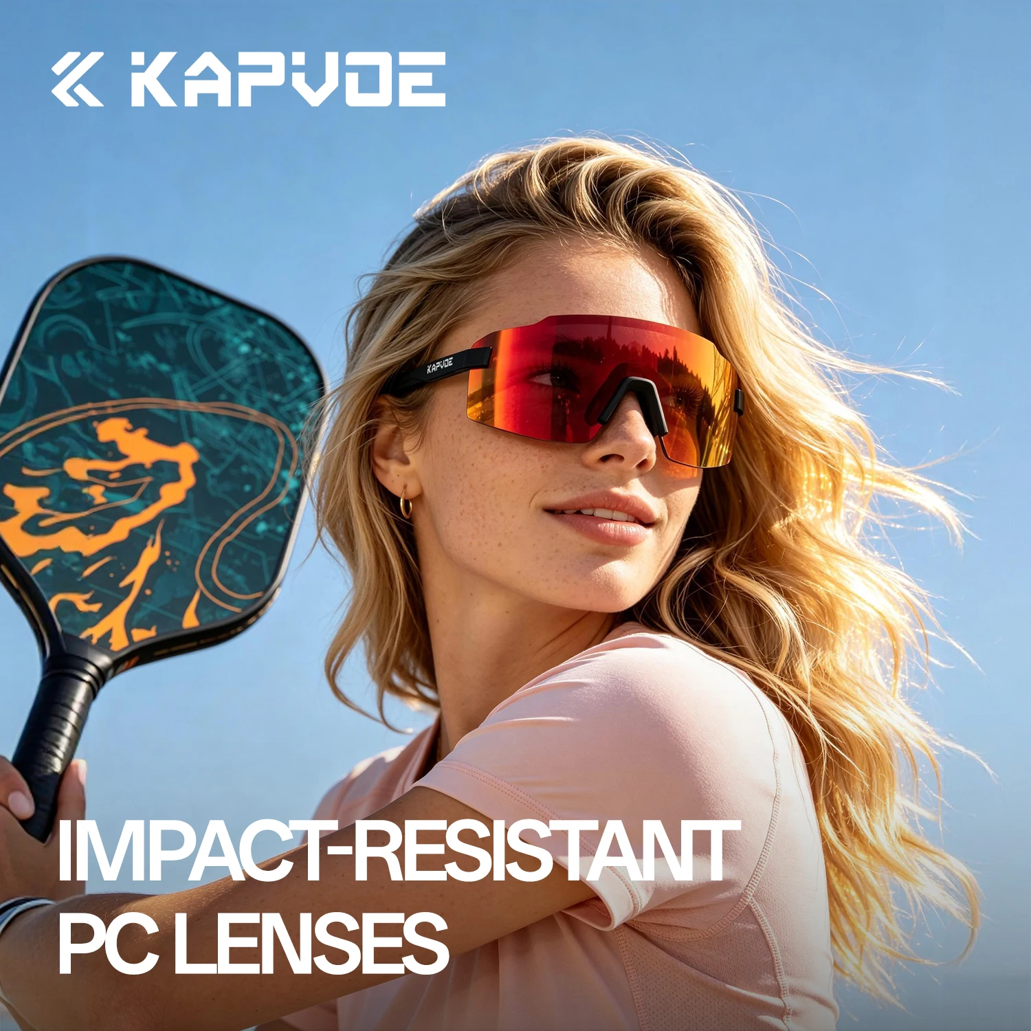 Outdoor Sport Glasses - แว่นตา Kapvoe Pickleball UV400 สำหรับผู้ชาย แว่นตาปั่นจักรยานเปลี่ยนสีได้