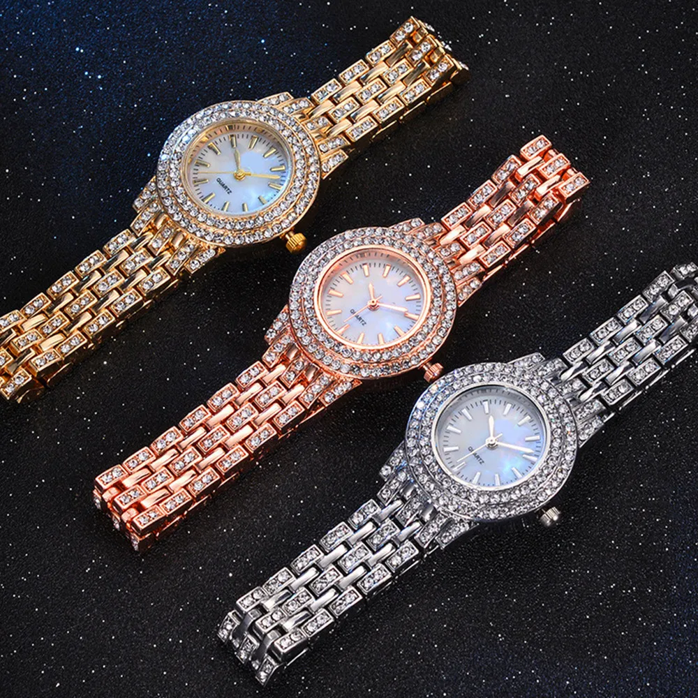 Watch Women Iced Out Bling Diamound Wristwatch Simple Fashion Luxury Hot Sale Ladies Gifts Clocks Relojes Para Mujer