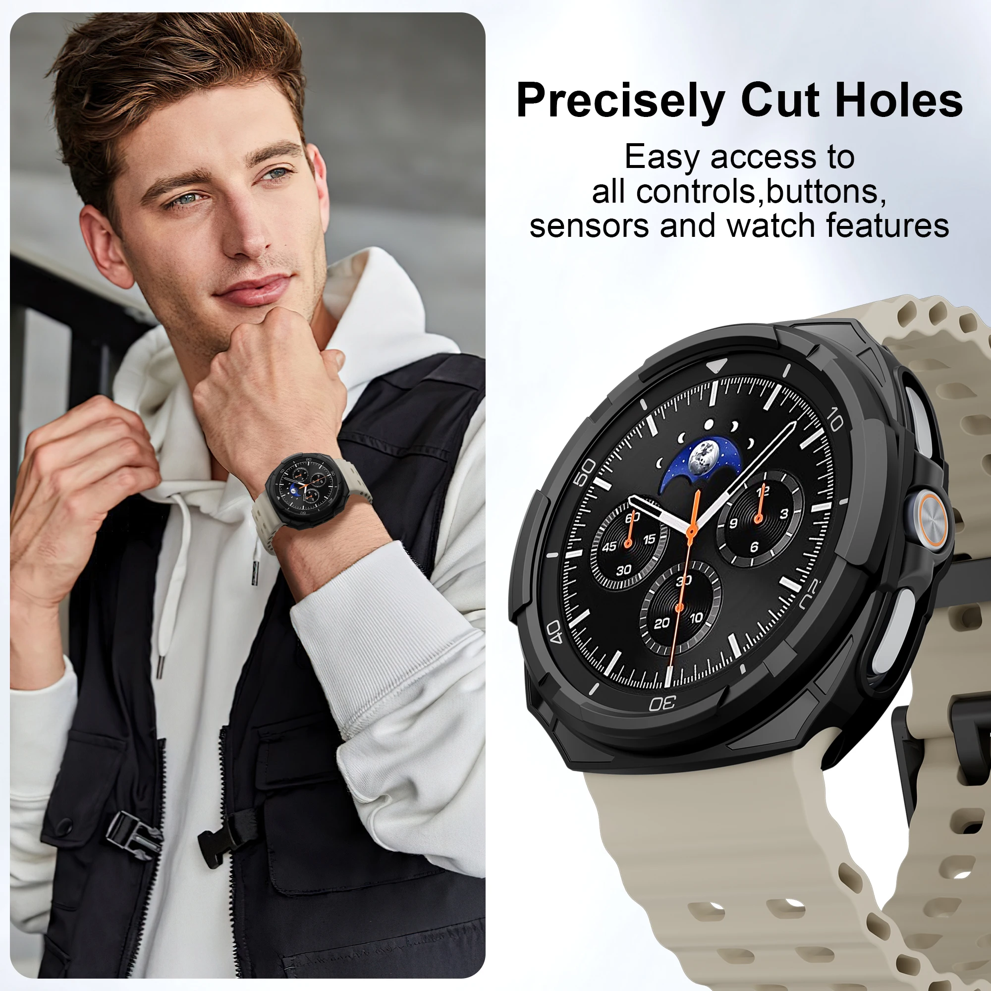 กรณีพีซี+แหวนป้องกันสําหรับS A - Samsung Smartwatch Accessories บทวิจารณ์และราคา