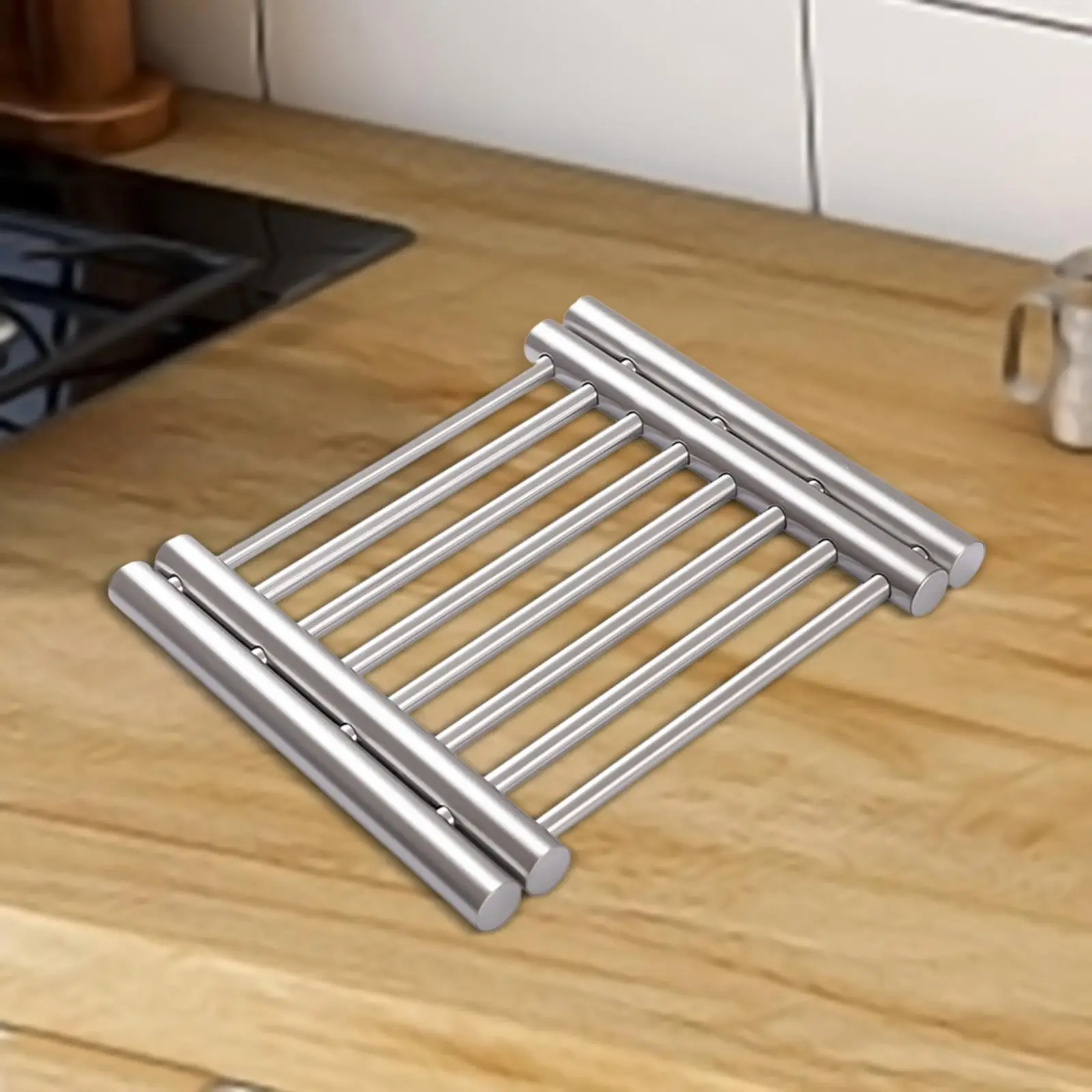 Extendable Pot Holder Heat Resistant Trivet Steel Table Pad Mat for Kitchen Dining Room Cooking Use