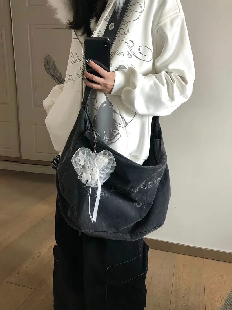 الأمريكية خمر طويلة الأكمام مقنعين فو الفراء المرأة عادية طباعة Kawaii Y2K ريترو الشارع الشهير ثقافة فرعية Harajuku الخريف القمم #5