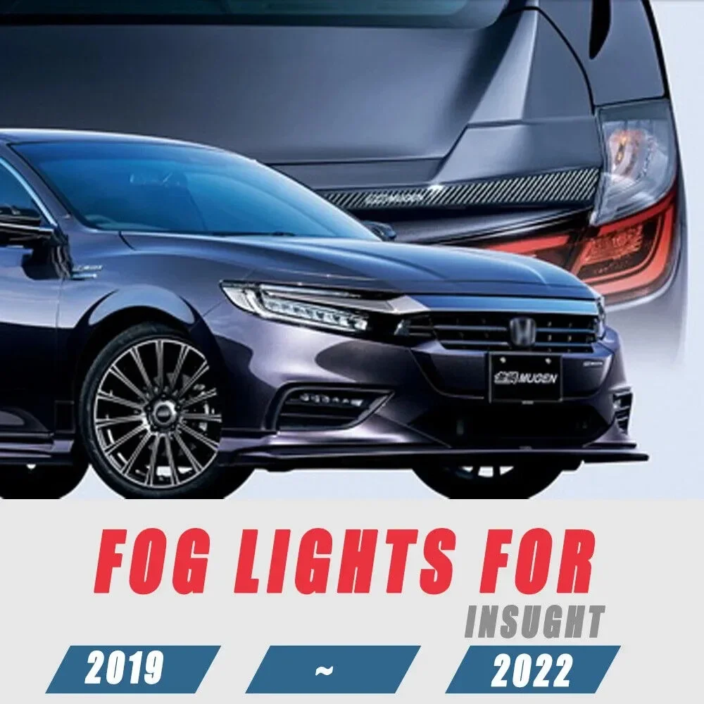 For Honda Insight 2019 2020 2021 2022 Halogen Bumper Fog Lights Driving Lamps w/Switch and Kits Pair Set Left+Rightdrl
