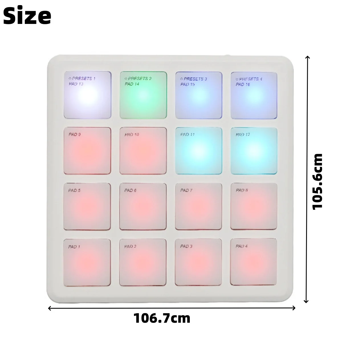 وسادات تحكم MIDI لاسلكية M-VAVE SMC-PAD، وحدة تحكم MIDI محمولة ببطارية قابلة لإعادة الشحن مع 16 وسادات طبل MPC للمبتدئين