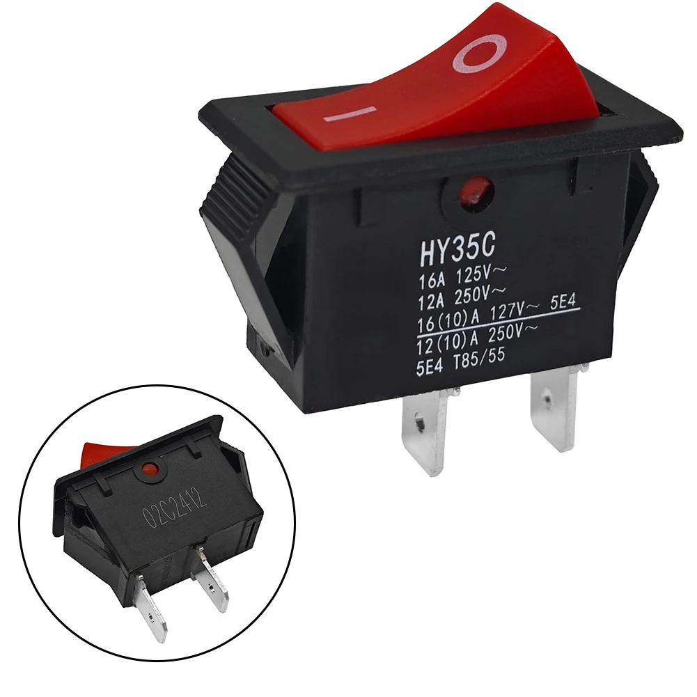 1pc 125V/250V Rocker Switch ON-Off 2-Pin 16/12A Push Button Switch For HY35C For T10875 Grinder Air Compressor Accessories