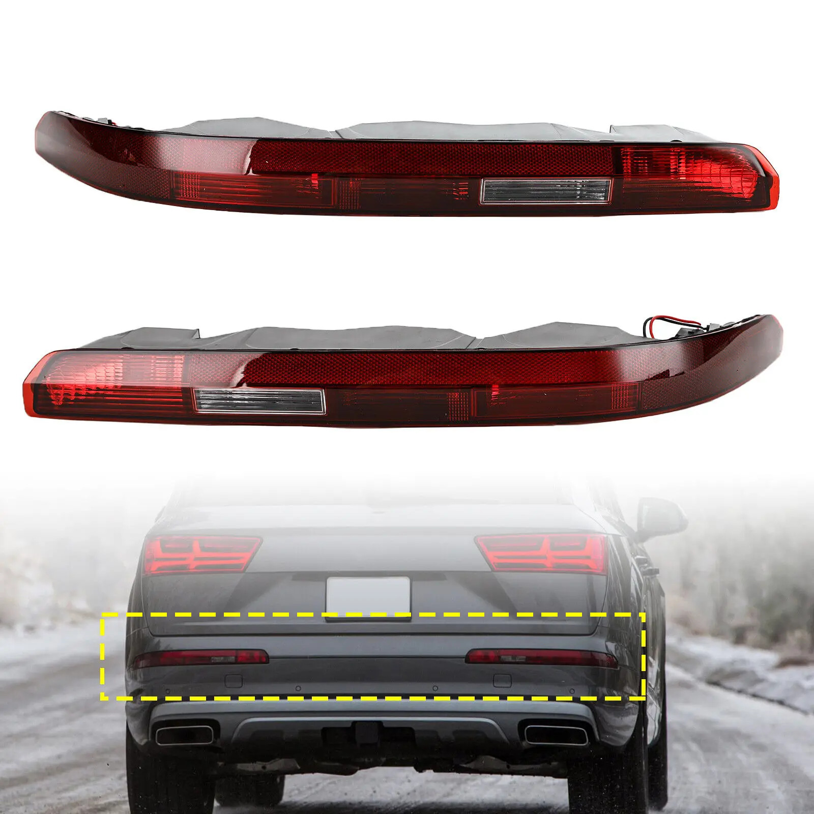 L+R Rear Bumper Tail Lamp Fog Lamp Assembly 4M0945095A 96A For AUDI Q7 16-23 P1