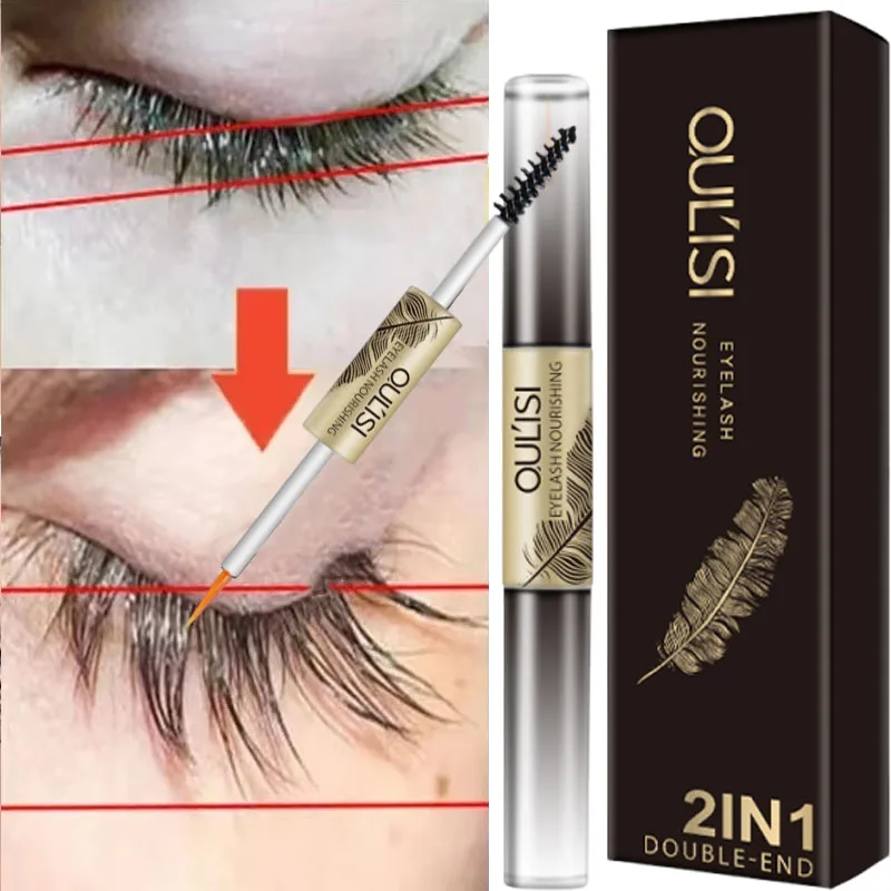 Soro de crescimento rápido de cílios nutre folhas de raiz de cílios grosso enrolado fino anti queda cuidados essência produto de cuidados com os olhos